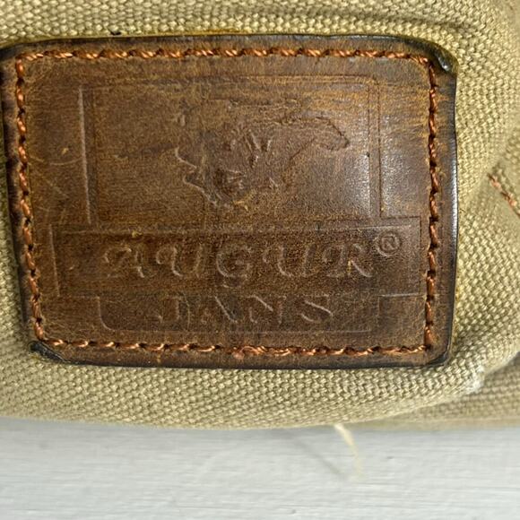 Augur Strauss Backpack Laptop Canvas Drawstring Leather Trim Boho Hiking Unisex - Picture 9 of 13